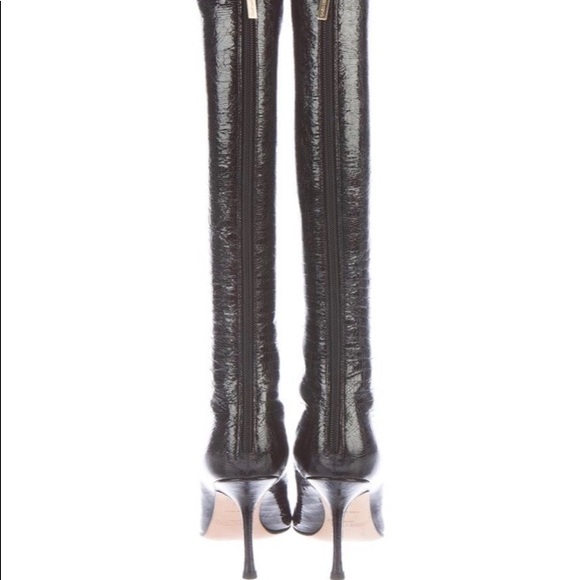 Jimmy Choo Lizard Embossed Stilletto Boots sz 8.5 - Picture 5 of 8